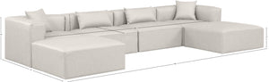 Cube Cream Vegan Leather Modular Sectional 668Cream-Sec6B Meridian Furniture