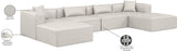 Cube Cream Vegan Leather Modular Sectional 668Cream-Sec6B Meridian Furniture