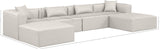 Cube Cream Vegan Leather Modular Sectional 668Cream-Sec6B Meridian Furniture