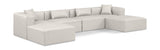 Cube Cream Vegan Leather Modular Sectional 668Cream-Sec6B Meridian Furniture