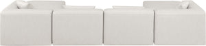 Cube Cream Vegan Leather Modular Sectional 668Cream-Sec6B Meridian Furniture
