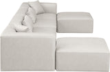 Cube Cream Vegan Leather Modular Sectional 668Cream-Sec6B Meridian Furniture