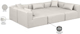 Cube Cream Vegan Leather Modular Sectional 668Cream-Sec6C Meridian Furniture