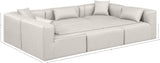 Cube Cream Vegan Leather Modular Sectional 668Cream-Sec6C Meridian Furniture