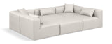 Cube Cream Vegan Leather Modular Sectional 668Cream-Sec6C Meridian Furniture