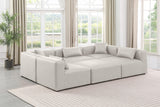 Cube Cream Vegan Leather Modular Sectional 668Cream-Sec6C Meridian Furniture