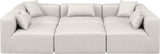 Cube Cream Vegan Leather Modular Sectional 668Cream-Sec6C Meridian Furniture