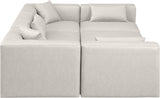 Cube Cream Vegan Leather Modular Sectional 668Cream-Sec6C Meridian Furniture