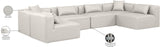 Cube Cream Vegan Leather Modular Sectional 668Cream-Sec6D Meridian Furniture