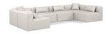 Cube Cream Vegan Leather Modular Sectional 668Cream-Sec6D Meridian Furniture