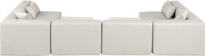 Cube Cream Vegan Leather Modular Sectional 668Cream-Sec6D Meridian Furniture