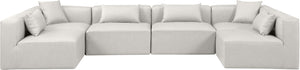 Cube Cream Vegan Leather Modular Sectional 668Cream-Sec6D Meridian Furniture