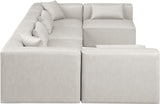 Cube Cream Vegan Leather Modular Sectional 668Cream-Sec6D Meridian Furniture