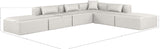 Cube Cream Vegan Leather Modular Sectional 668Cream-Sec6E Meridian Furniture