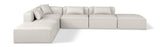 Cube Cream Vegan Leather Modular Sectional 668Cream-Sec6E Meridian Furniture