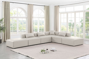 Cube Cream Vegan Leather Modular Sectional 668Cream-Sec6E Meridian Furniture