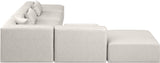 Cube Cream Vegan Leather Modular Sectional 668Cream-Sec6E Meridian Furniture