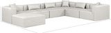 Cube Cream Vegan Leather Modular Sectional 668Cream-Sec7A Meridian Furniture