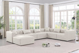 Cube Cream Vegan Leather Modular Sectional 668Cream-Sec7A Meridian Furniture