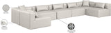 Cube Cream Vegan Leather Modular Sectional 668Cream-Sec7B Meridian Furniture