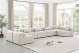 Cube Cream Vegan Leather Modular Sectional 668Cream-Sec7B Meridian Furniture