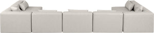 Cube Cream Vegan Leather Modular Sectional 668Cream-Sec7B Meridian Furniture