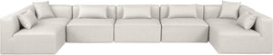 Cube Cream Vegan Leather Modular Sectional 668Cream-Sec7B Meridian Furniture