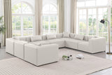 Cube Cream Vegan Leather Modular Sectional 668Cream-Sec8A Meridian Furniture