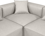 Cube Cream Vegan Leather Modular Sectional 668Cream-Sec8A Meridian Furniture