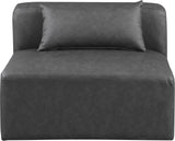 Cube Charcoal Grey Vegan Leather Armless Chair 668Grey-Armless Meridian Furniture