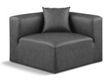 Cube Charcoal Grey Vegan Leather Corner Chair 668Grey-Corner Meridian Furniture