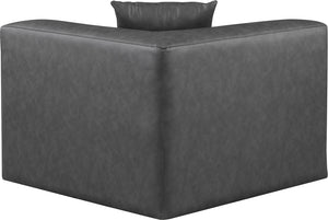 Cube Charcoal Grey Vegan Leather Corner Chair 668Grey-Corner Meridian Furniture