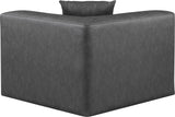 Cube Charcoal Grey Vegan Leather Corner Chair 668Grey-Corner Meridian Furniture