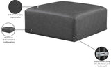 Cube Charcoal Grey Vegan Leather Ottoman 668Grey-Ott Meridian Furniture