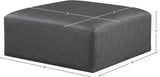 Cube Charcoal Grey Vegan Leather Ottoman 668Grey-Ott Meridian Furniture