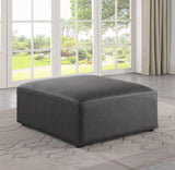 Cube Charcoal Grey Vegan Leather Ottoman 668Grey-Ott Meridian Furniture