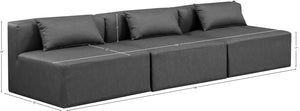 Cube Charcoal Grey Vegan Leather Modular Sofa 668Grey-S108A Meridian Furniture