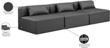 Cube Charcoal Grey Vegan Leather Modular Sofa 668Grey-S108A Meridian Furniture