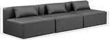 Cube Charcoal Grey Vegan Leather Modular Sofa 668Grey-S108A Meridian Furniture