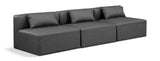 Cube Charcoal Grey Vegan Leather Modular Sofa 668Grey-S108A Meridian Furniture