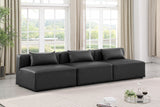 Cube Charcoal Grey Vegan Leather Modular Sofa 668Grey-S108A Meridian Furniture