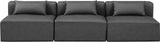 Cube Charcoal Grey Vegan Leather Modular Sofa 668Grey-S108A Meridian Furniture