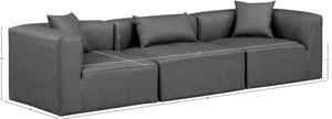 Cube Charcoal Grey Vegan Leather Modular Sofa 668Grey-S108B Meridian Furniture