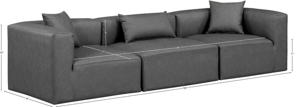 Cube Charcoal Grey Vegan Leather Modular Sofa 668Grey-S108B Meridian Furniture