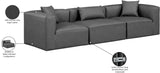 Cube Charcoal Grey Vegan Leather Modular Sofa 668Grey-S108B Meridian Furniture