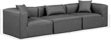 Cube Charcoal Grey Vegan Leather Modular Sofa 668Grey-S108B Meridian Furniture