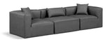 Cube Charcoal Grey Vegan Leather Modular Sofa 668Grey-S108B Meridian Furniture