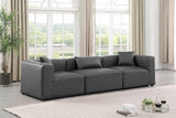 Cube Charcoal Grey Vegan Leather Modular Sofa 668Grey-S108B Meridian Furniture