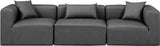 Cube Charcoal Grey Vegan Leather Modular Sofa 668Grey-S108B Meridian Furniture