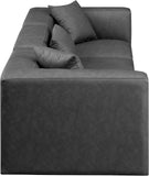 Cube Charcoal Grey Vegan Leather Modular Sofa 668Grey-S108B Meridian Furniture